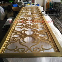 【現代簡約屏風玫瑰金活動客廳不銹鋼屏風進門玄關黑鈦鏤空隔斷】-